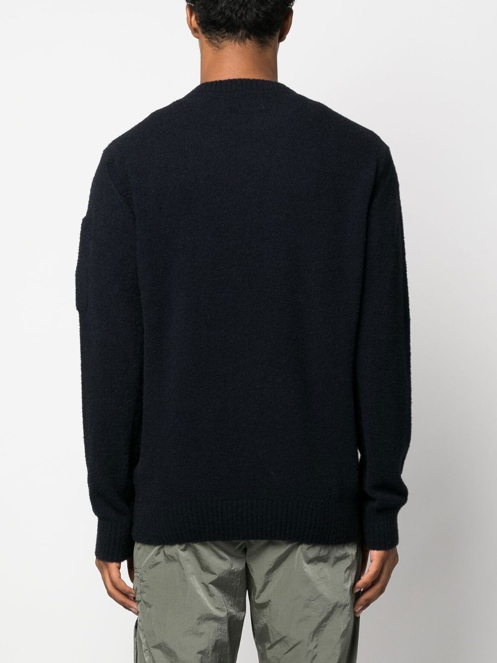 Shop C.p. Company Logo-patch Sleeve Knit Jumper In Schwarz