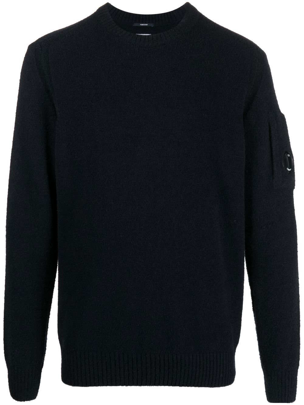 C.P. Company logo-patch sleeve knit jumper – Black