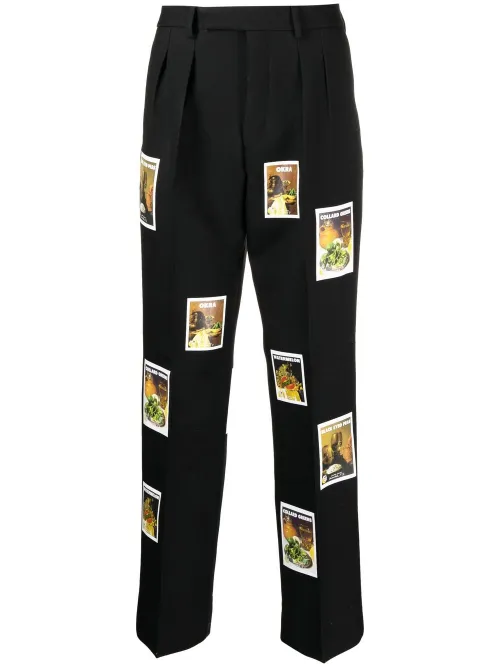 Pantalon en laine à imprimé graphique - Denim Tears - Modalova