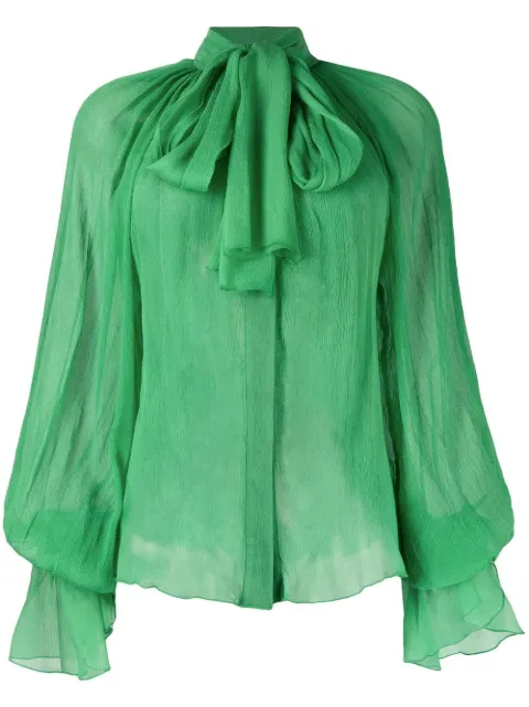 Atu Body Couture blusa de seda con moño en el cuello