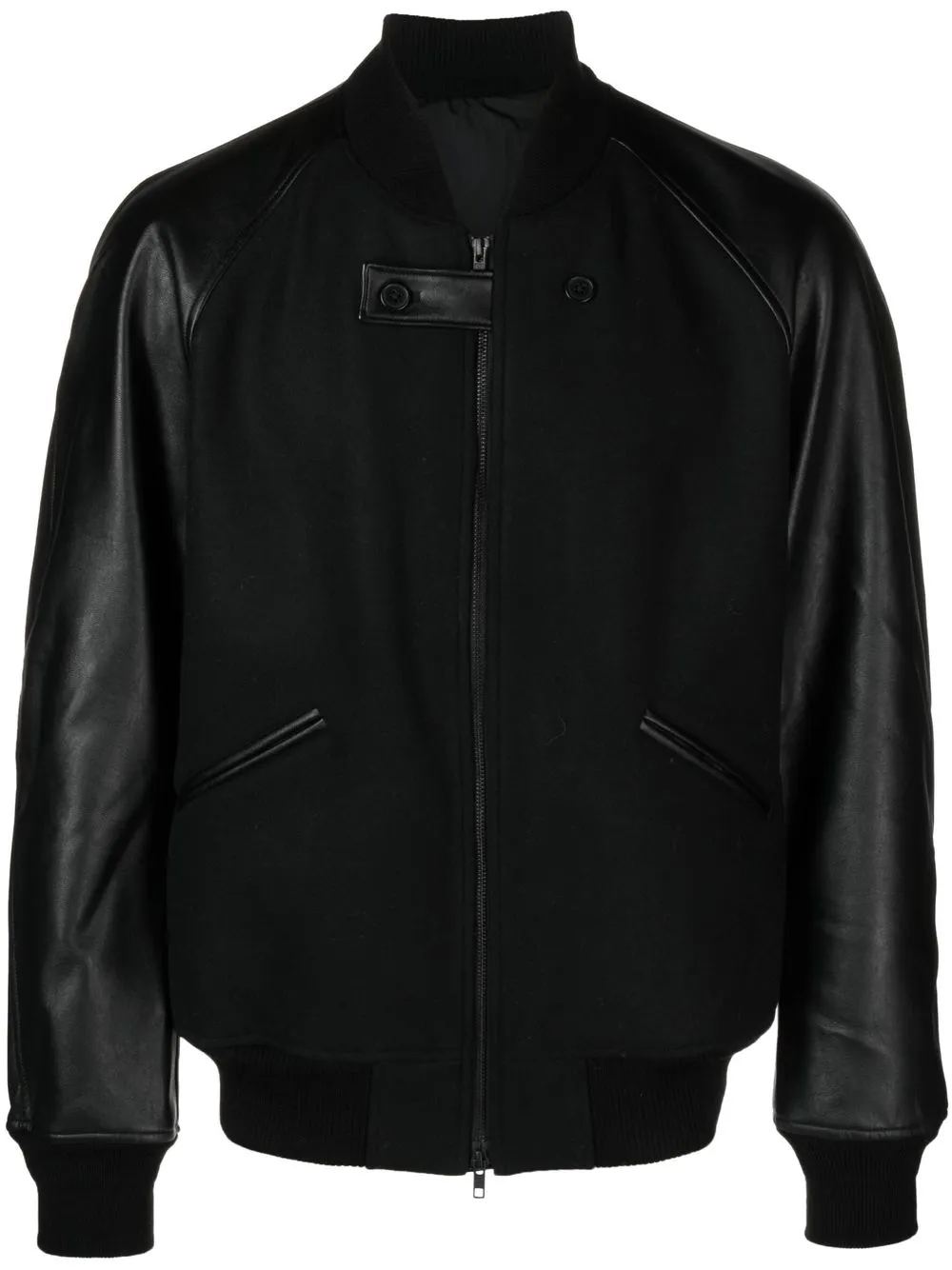 

Y-3 contrast-sleeve bomber jacket - Black
