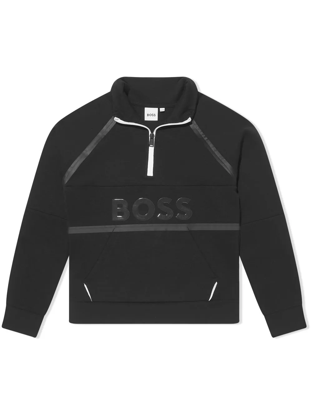 

BOSS Kidswear sudadera con cierre y logo estampado - Negro