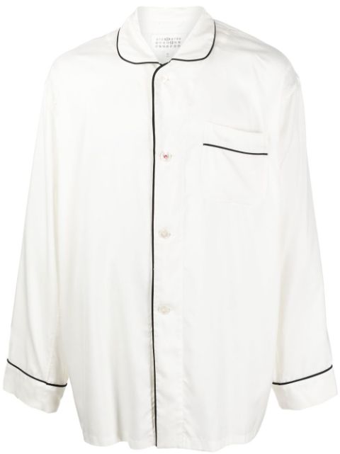 Maison Margiela piped-trim silk shirt Men