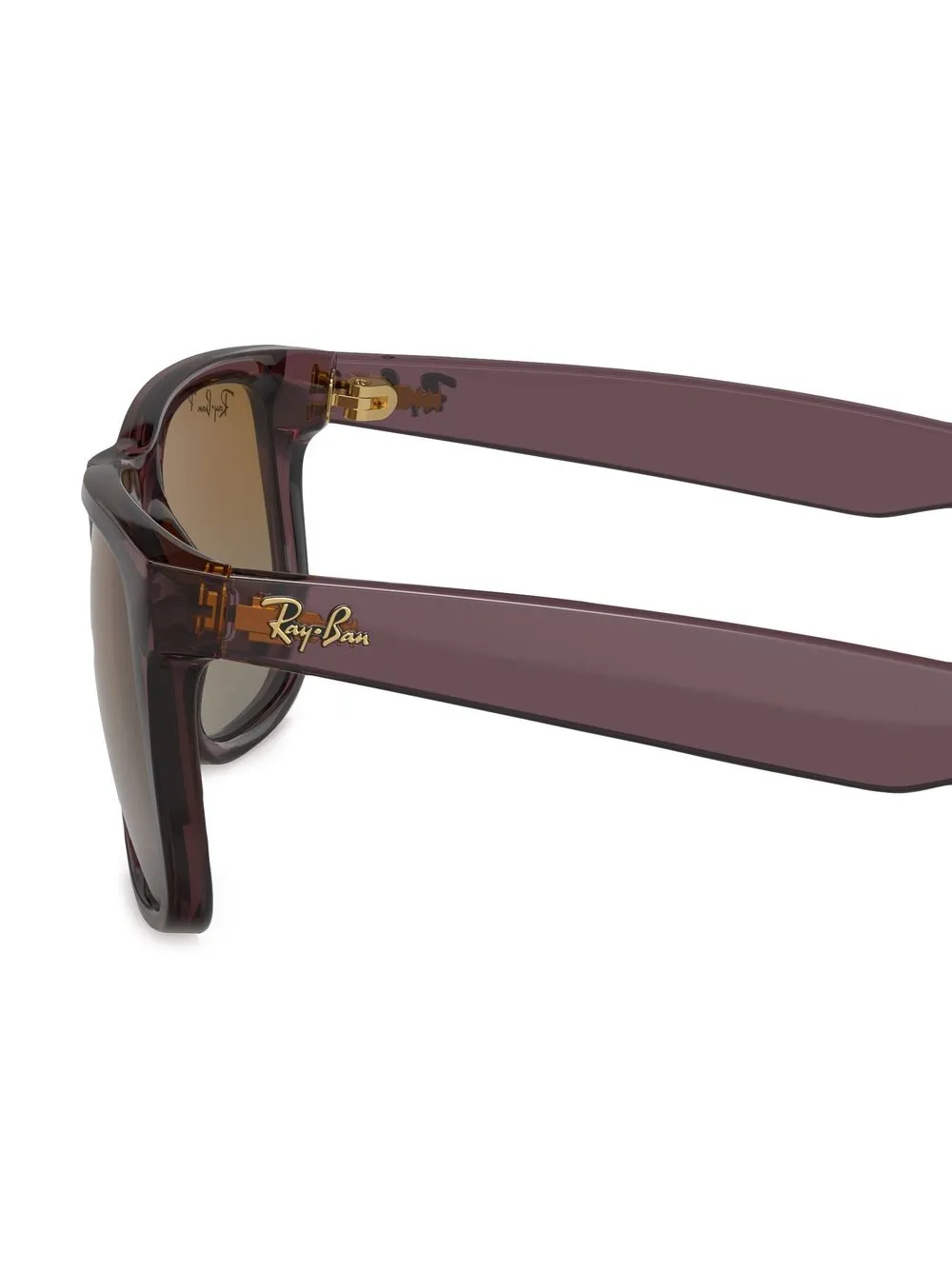 Shop Ray Ban Justin Rectangular-frame Sunglasses In Brown