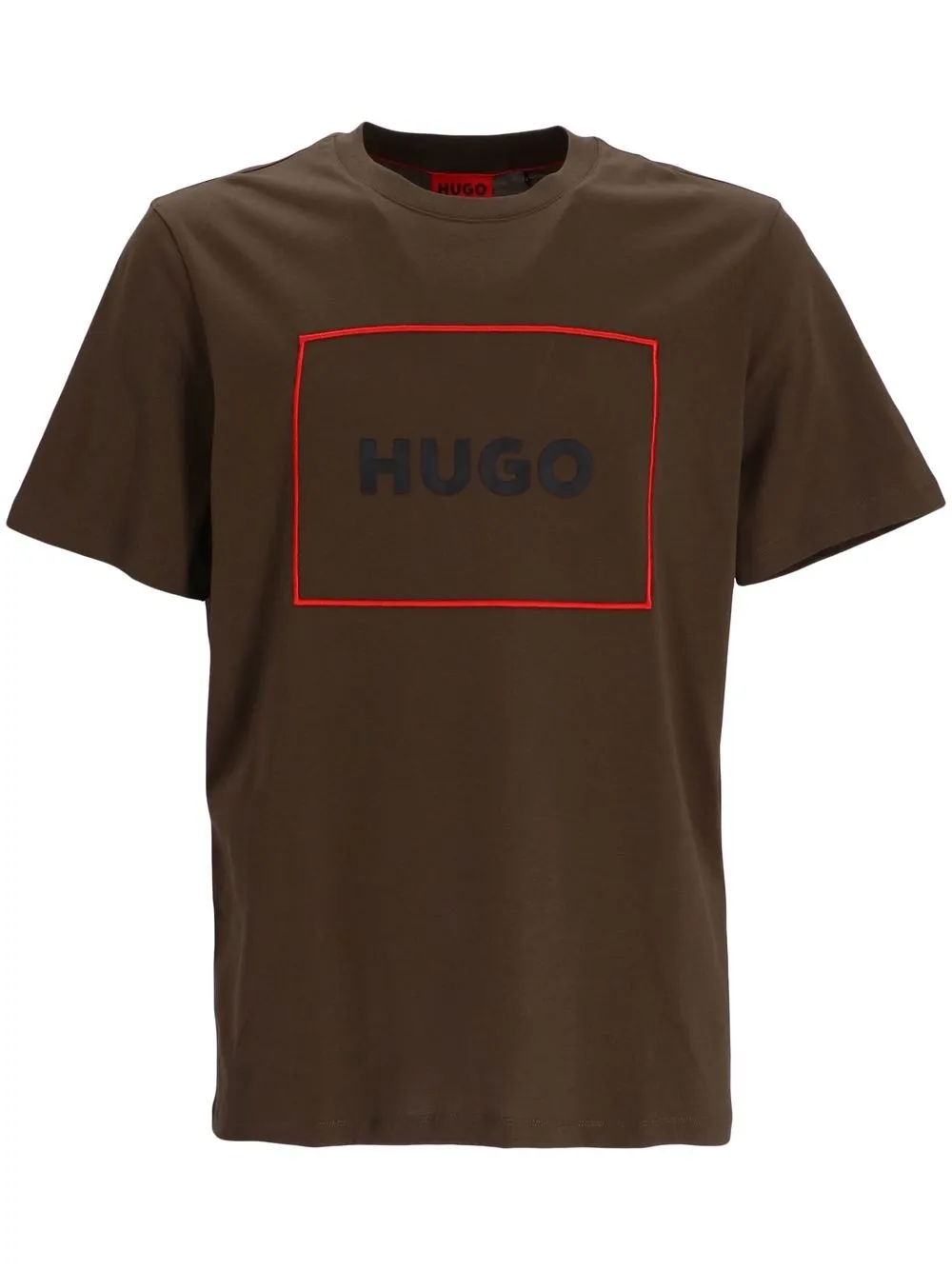 

HUGO logo-print cotton T-shirt - Brown
