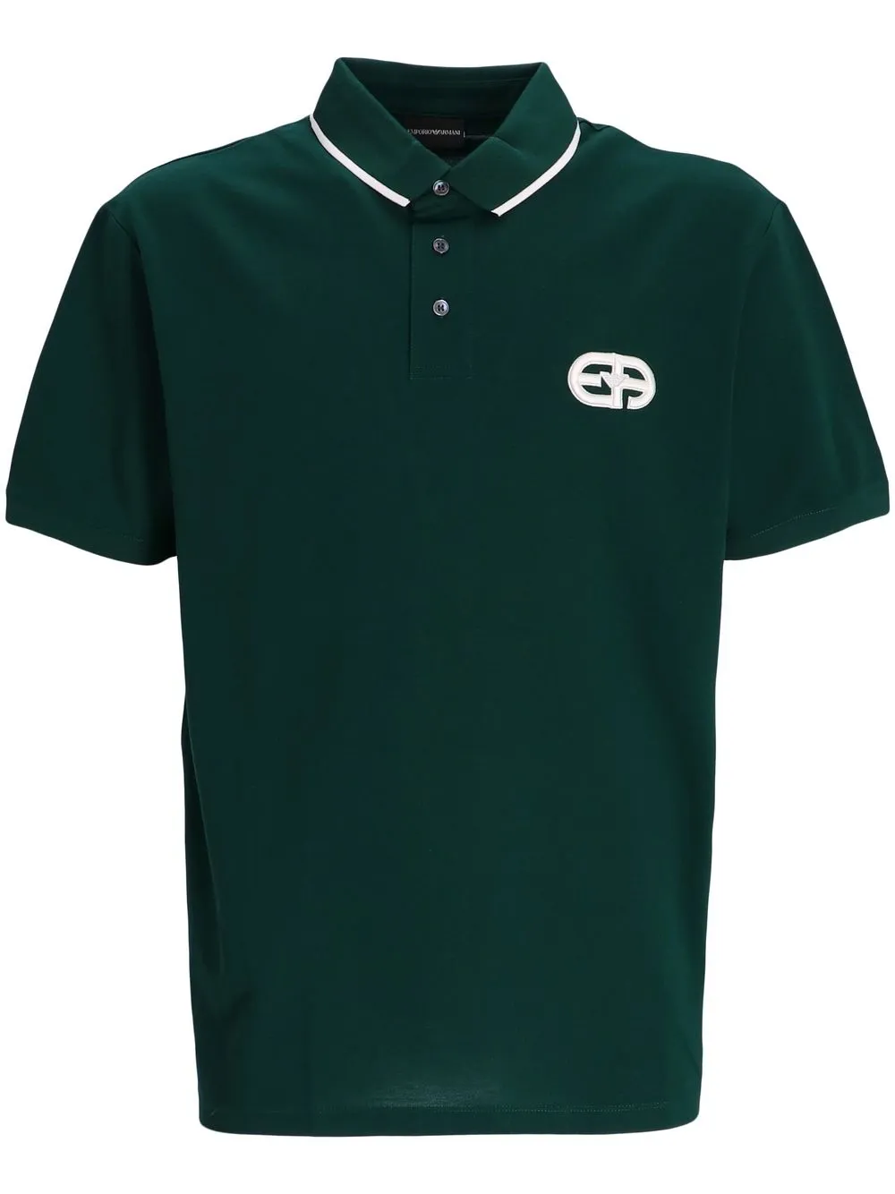 

Emporio Armani logo-patch cotton polo shirt - Green