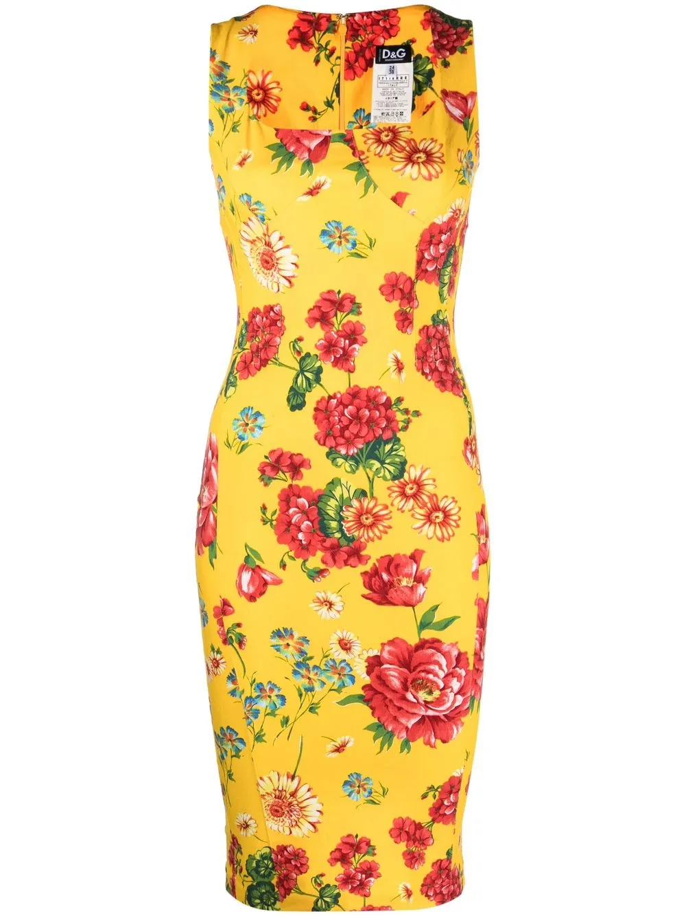 

Dolce & Gabbana Pre-Owned 1990s floral sleeveless dress - Yellow