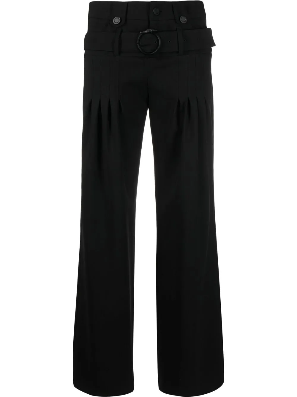 

Trussardi pantalones anchos con cinturón - Negro