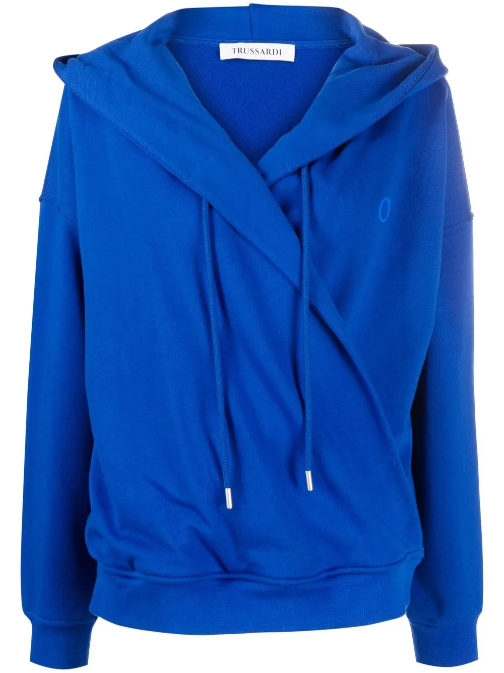 

Trussardi wraparound-style drawstring hoodie - Blue