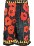 Endless Joy floral-print silk shorts - Black