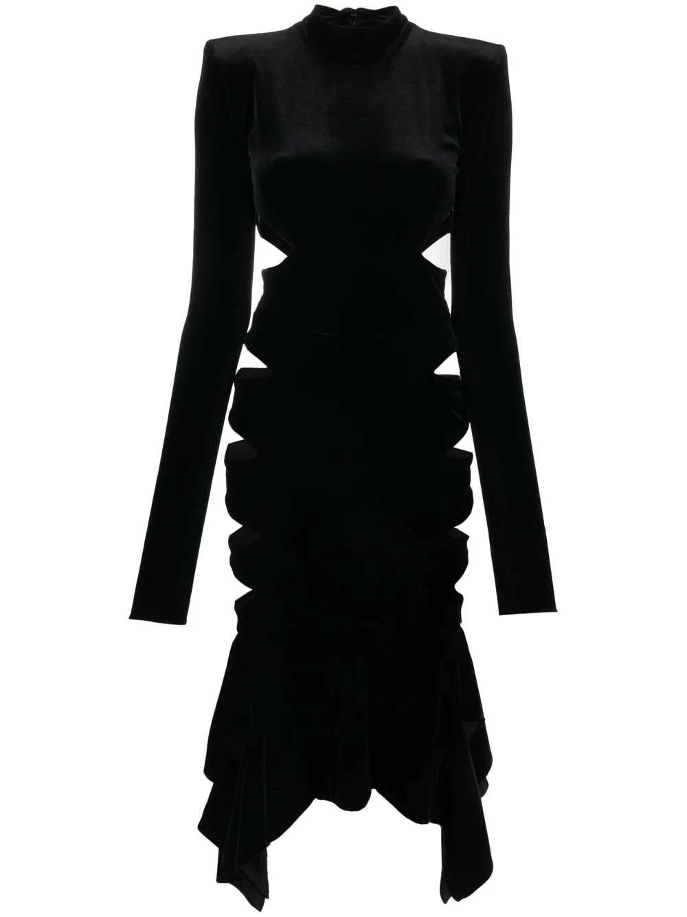 

Alexandre Vauthier cut-out detailed velvet midi dress - Black