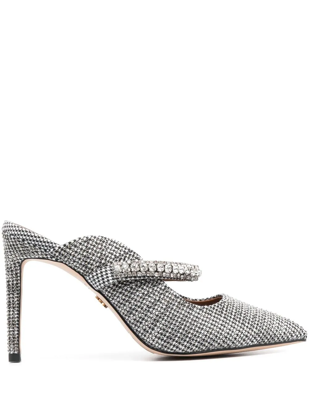 

Kurt Geiger London Duke 100mm houndstooth mules - Silver