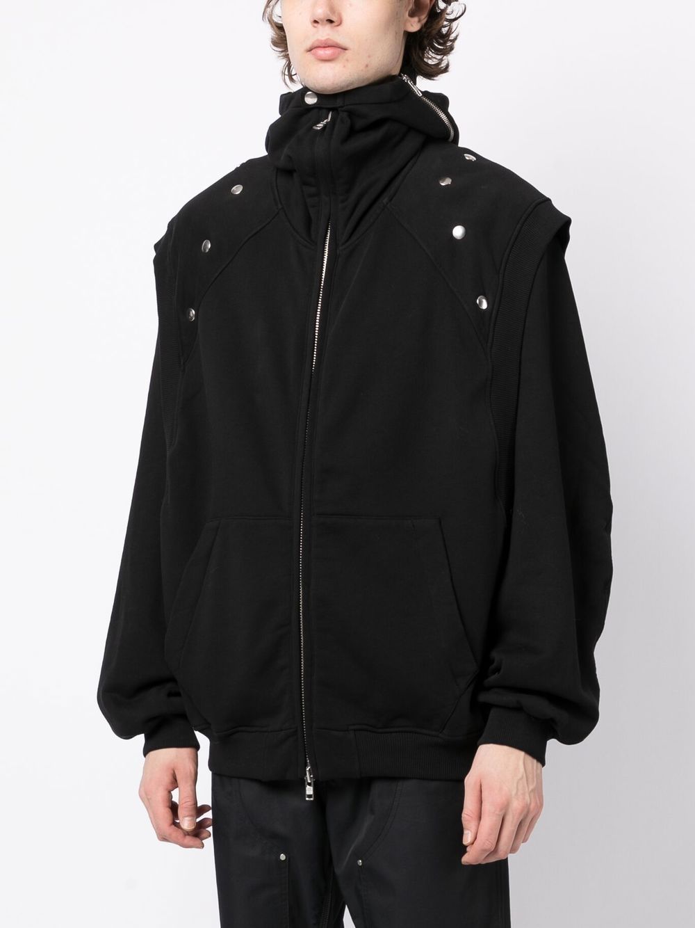 Shop Walter Van Beirendonck Hooded Zipped-up Jacket In Black