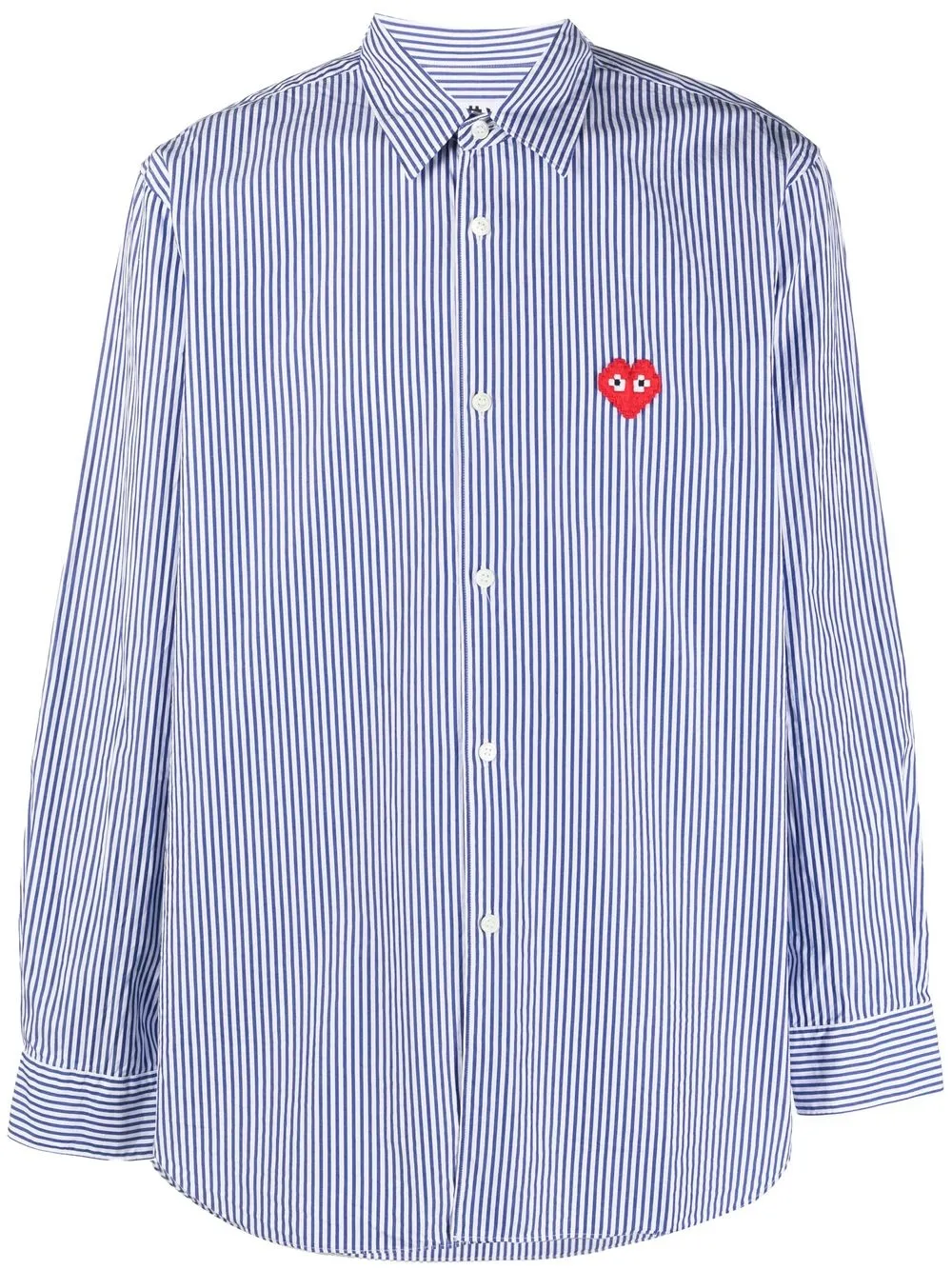 

Comme Des Garçons Play heart-patch striped shirt - Blue