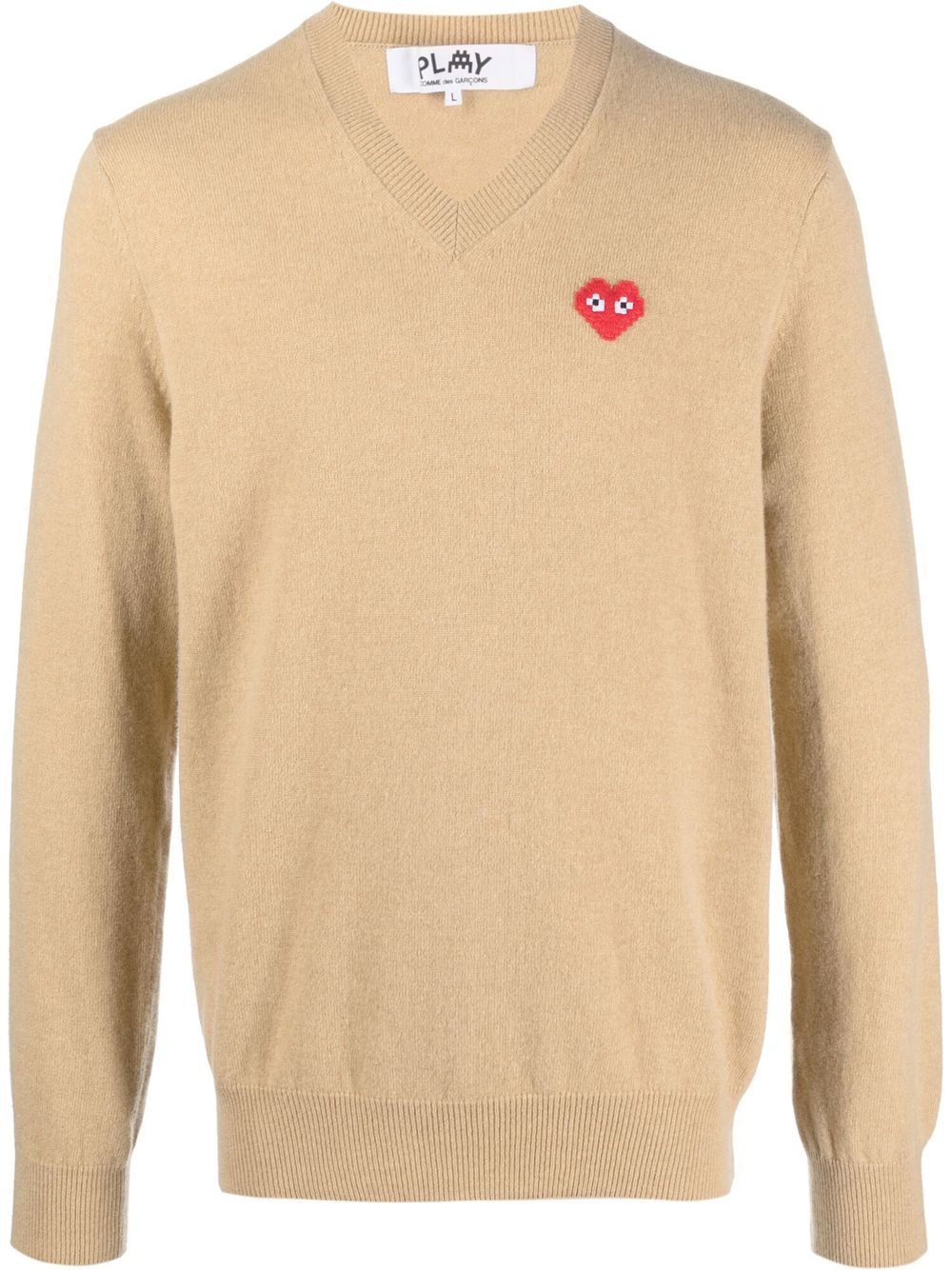 

Comme Des Garçons Play heart-patch V-neck sweater - Neutrals