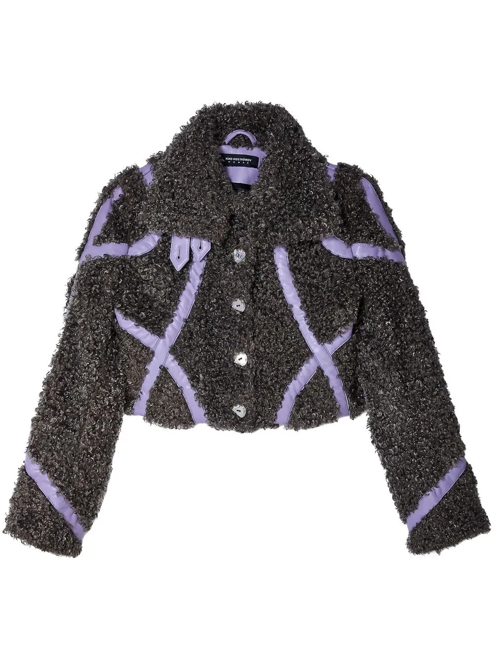 

Kiko Kostadinov cropped boucle metallic jacket - Grey