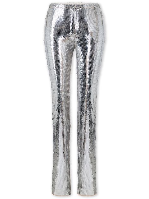 Paco Rabanne sequin-embellished high-waisted trousers