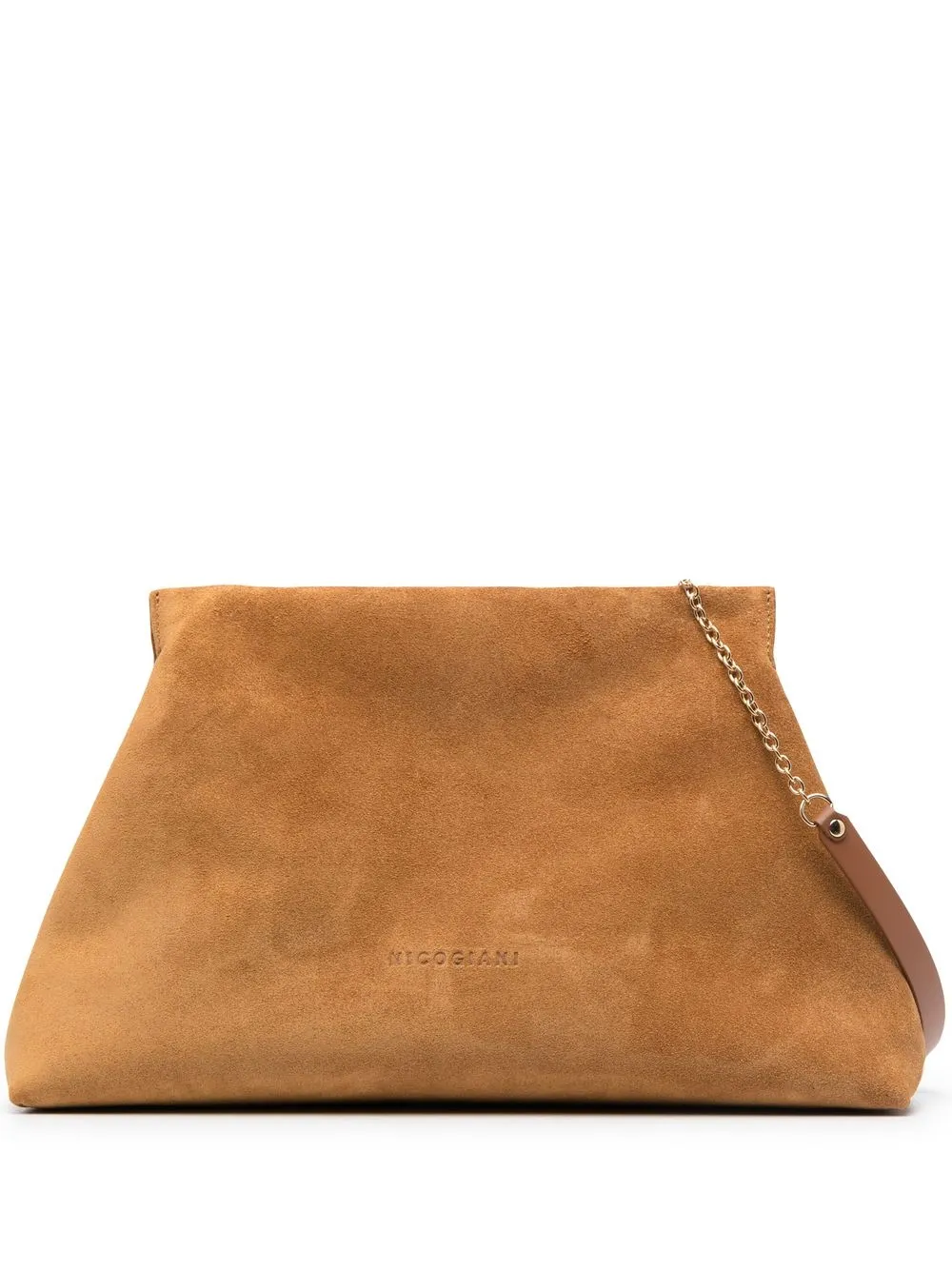 

Nico Giani embossed-logo detail clutch bag - Brown