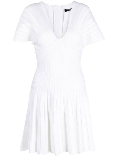 Balmain Pleated Mesh mini dress Women