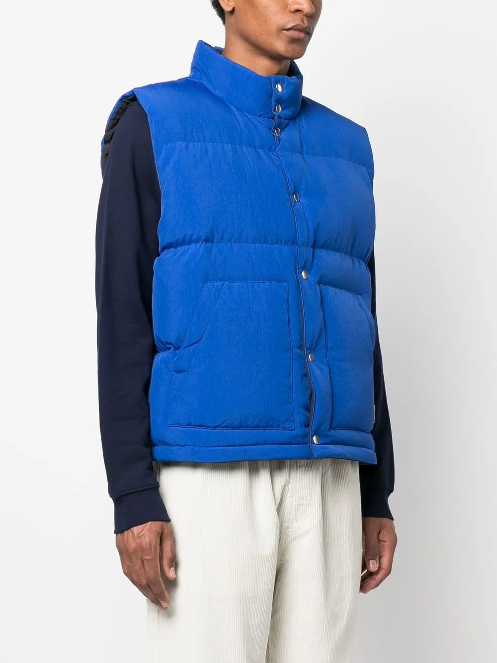 Reversible Down Work Gear Vest In Blue