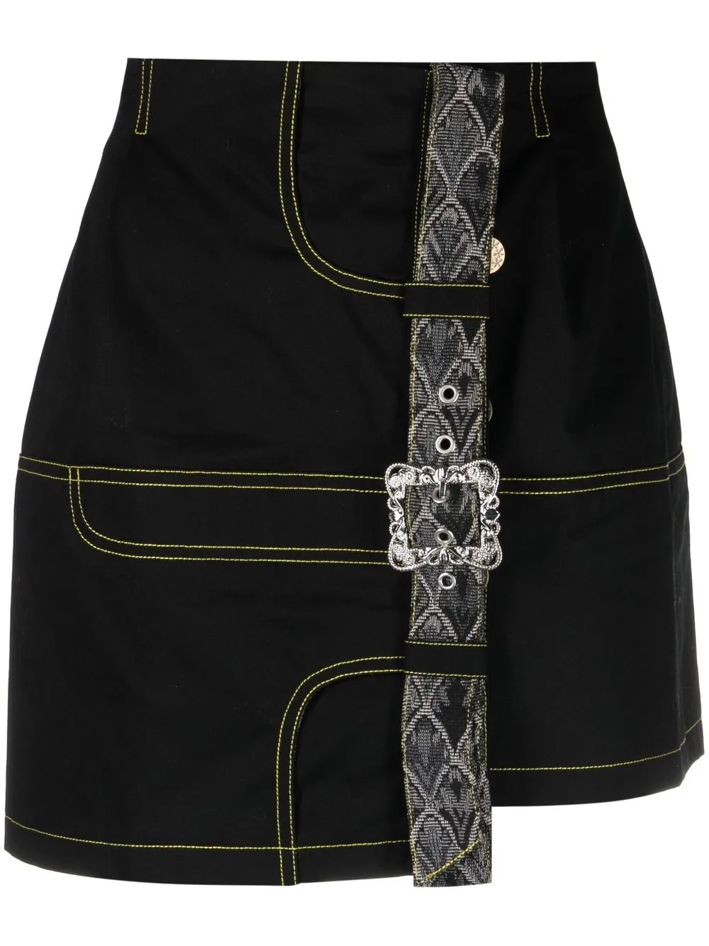 

MOTOGUO asymmetrical mini skirt - Black