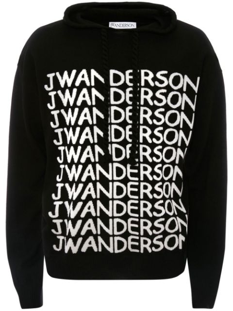 JW Anderson intarsia-logo long-sleeve hoodie Men