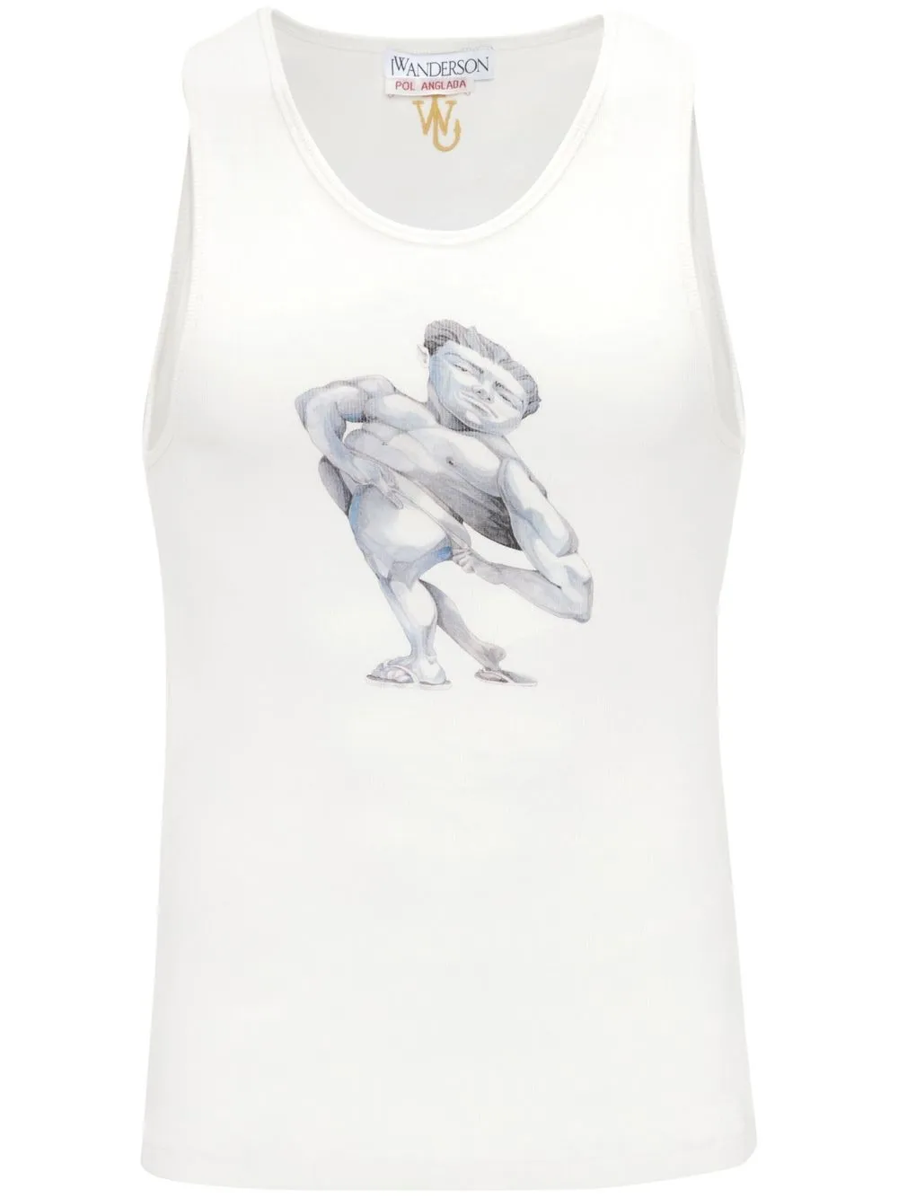 Jw Anderson White Printed Tank Top