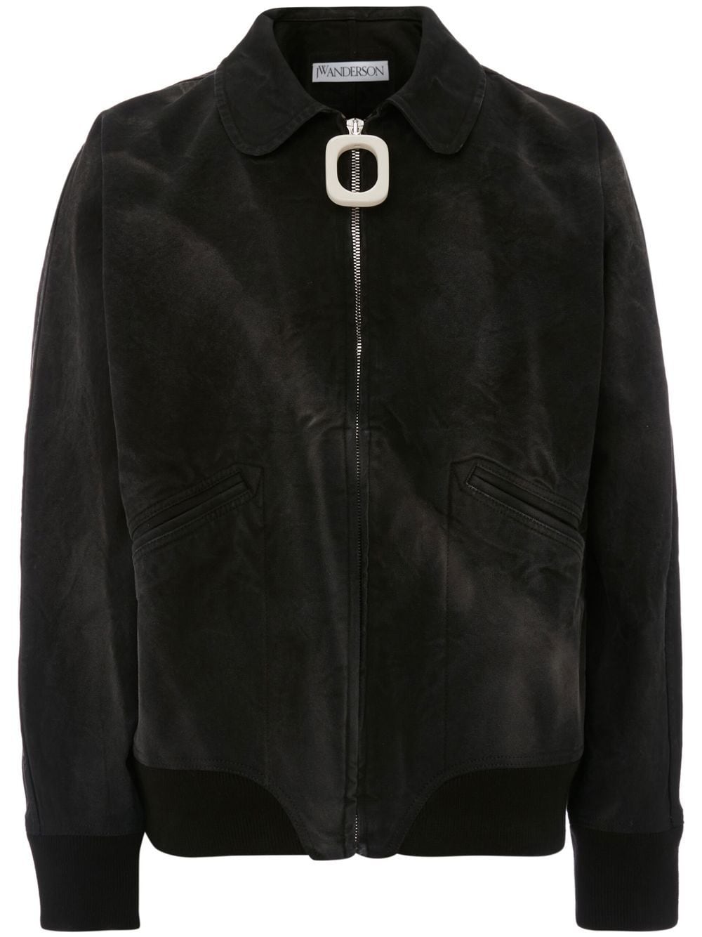 Jw Anderson Rear Logo-patch Bomber Jacket In Black