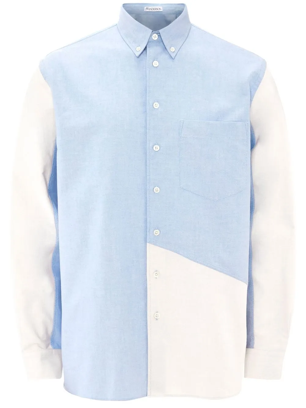 

JW Anderson patchwork-design button-down shirt - Blue