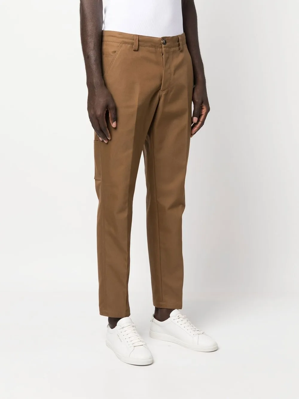 mid-rise tapered-leg trousers