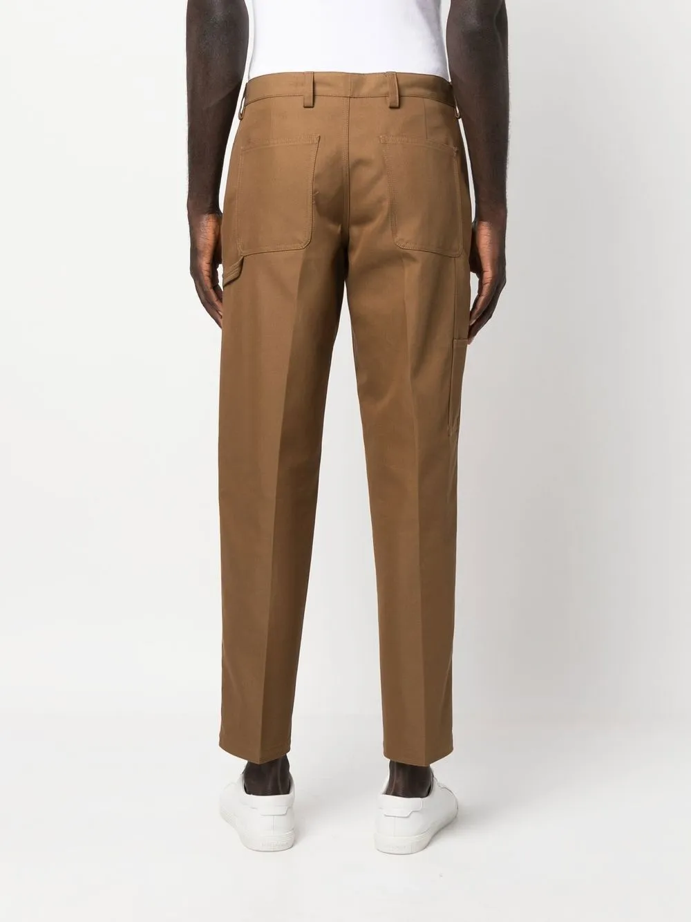 mid-rise tapered-leg trousers