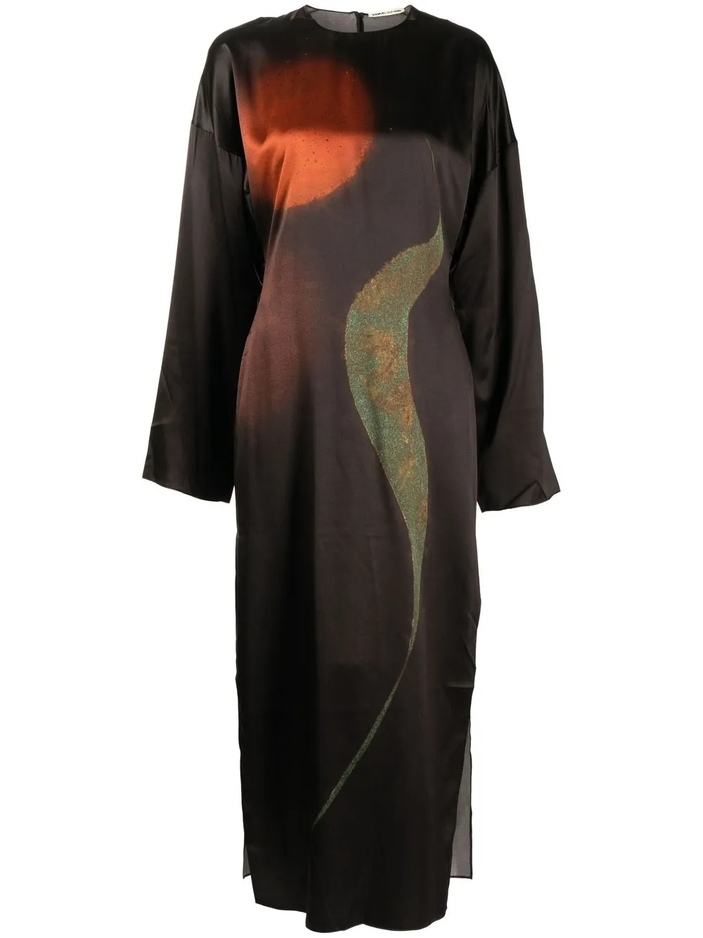 

SAMUEL GUÌ YANG Cosmos-print maxi dress - Brown