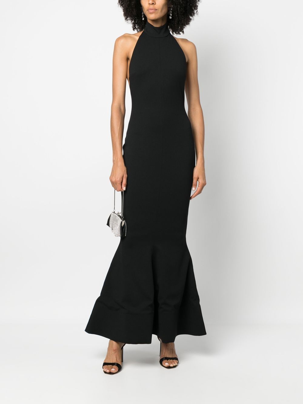 Solace London Lula halterneck evening dress - Zwart