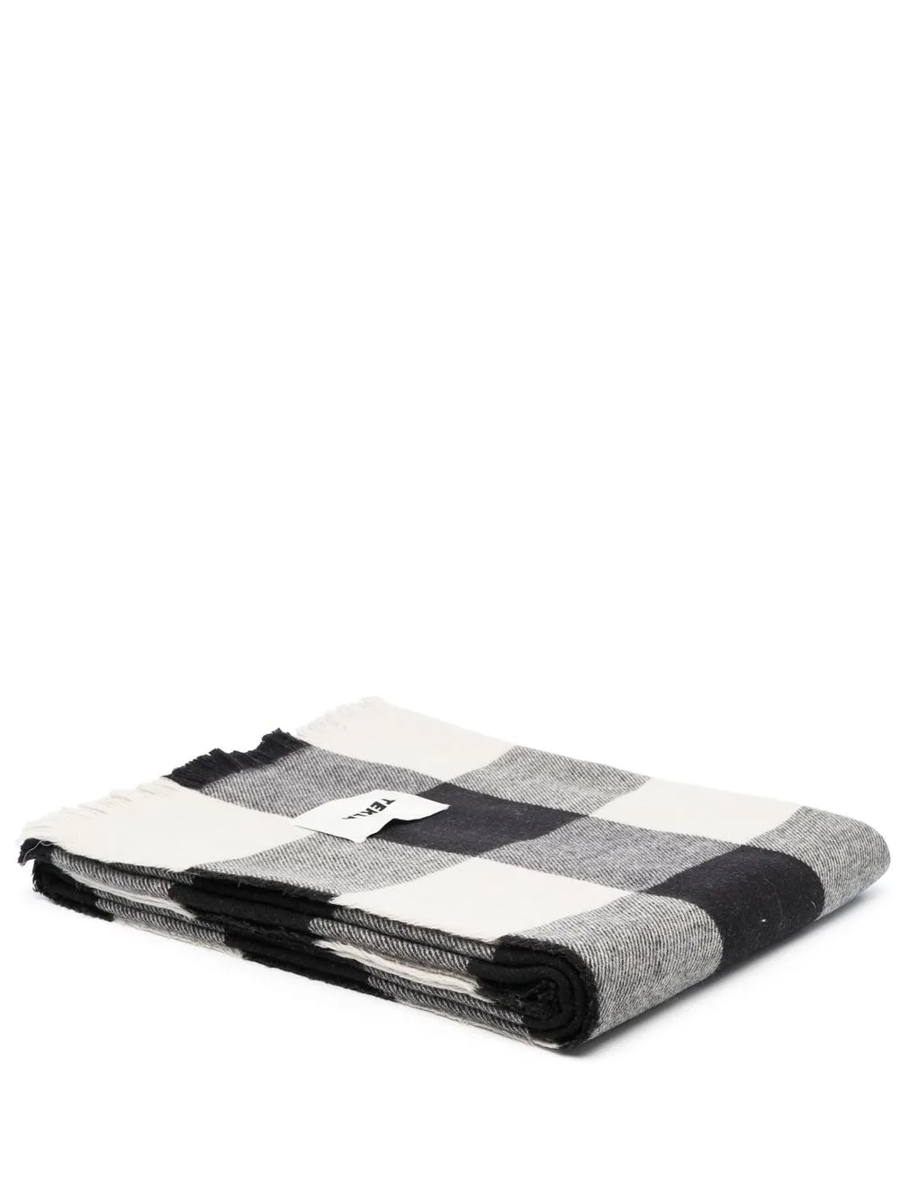 

TEKLA logo-patch check-pattern blanket - Black