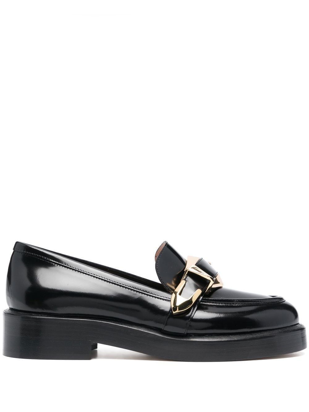 Alberta Ferretti patent-leather Buckled Loafers - Farfetch