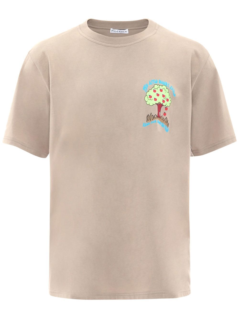 Jw Anderson Apple Tree Logo T-shirt In Neutrals