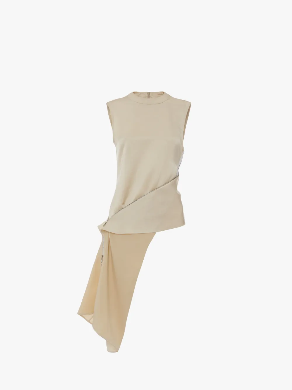 Jw Anderson Asymmetric Side-zip Draped Twill Tank Top In White