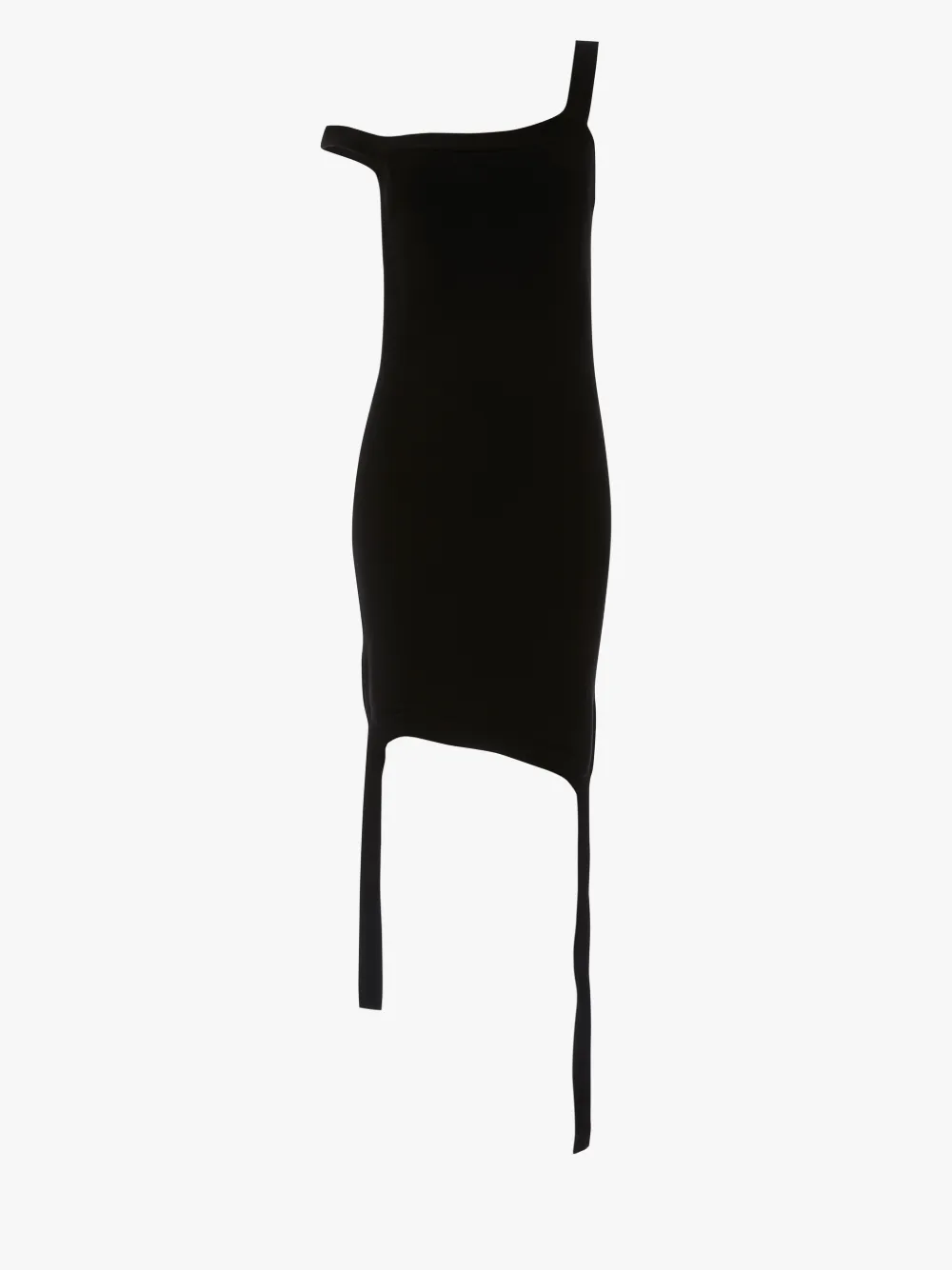 Jw Anderson Deconstructed One-shoulder Knit Dress In Black