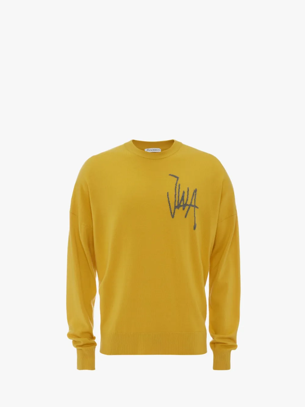 Jw Anderson Wool Crewneck Sweater Long Sleeves In Yellow