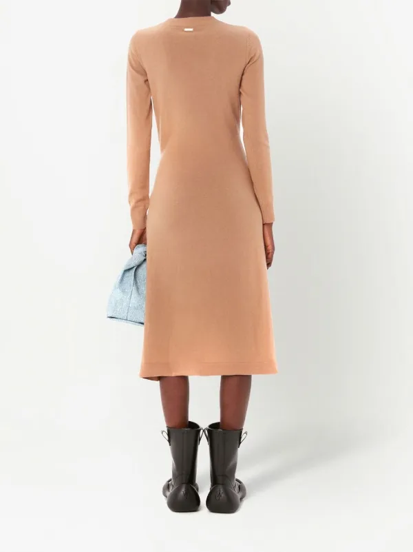 knit wrap dress Tarry Long Sleeve Fluted Hem Knit Dress Midnight Blue main image 1