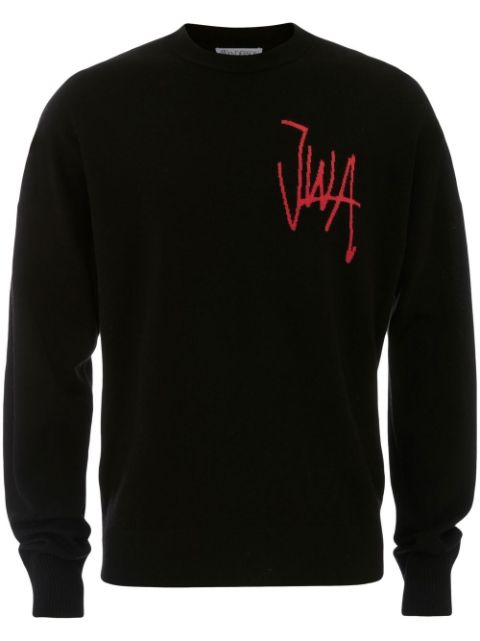 JW Anderson logo-intarsia merino-wool jumper Men