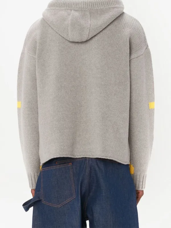 【JW ANDERSON】アンカーロゴ コットン フーディ【送料関税込】 JW Anderson ロゴ パーカー | グレー | FARFETCH JP