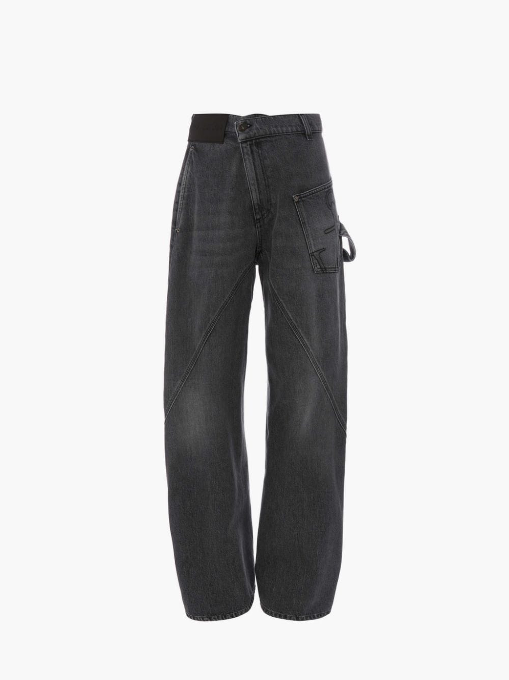 Jw Anderson Kids' Twisted Workwear Denim Jeans In Grey