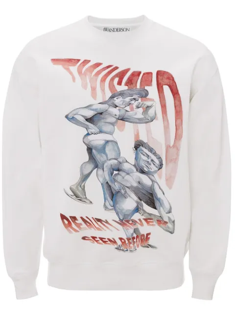 JW Anderson sudadera con estampado gráfico y cuello redondo