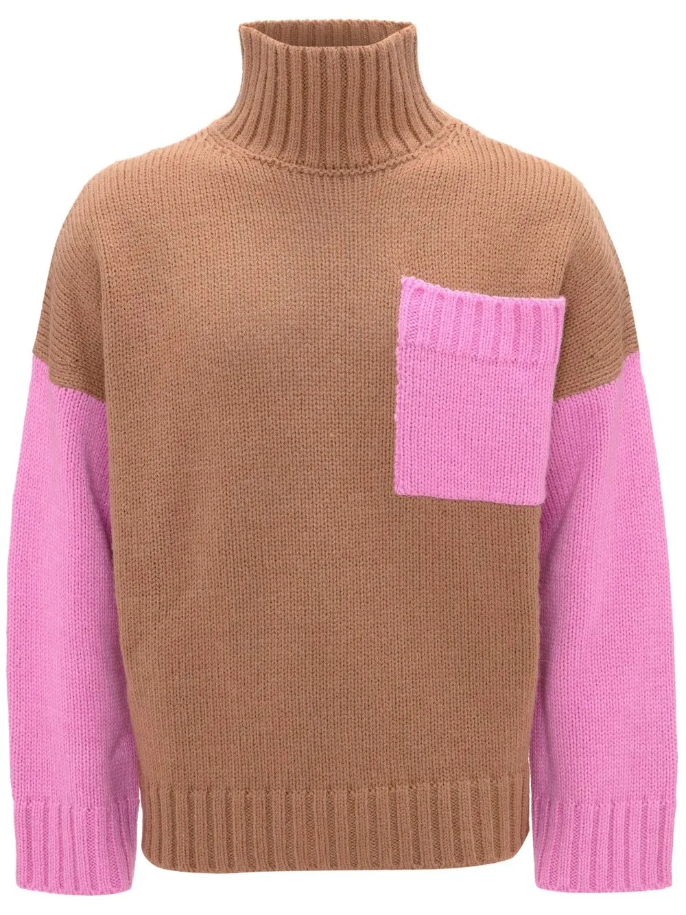 

JW Anderson patch-pocket turtleneck jumper - Brown