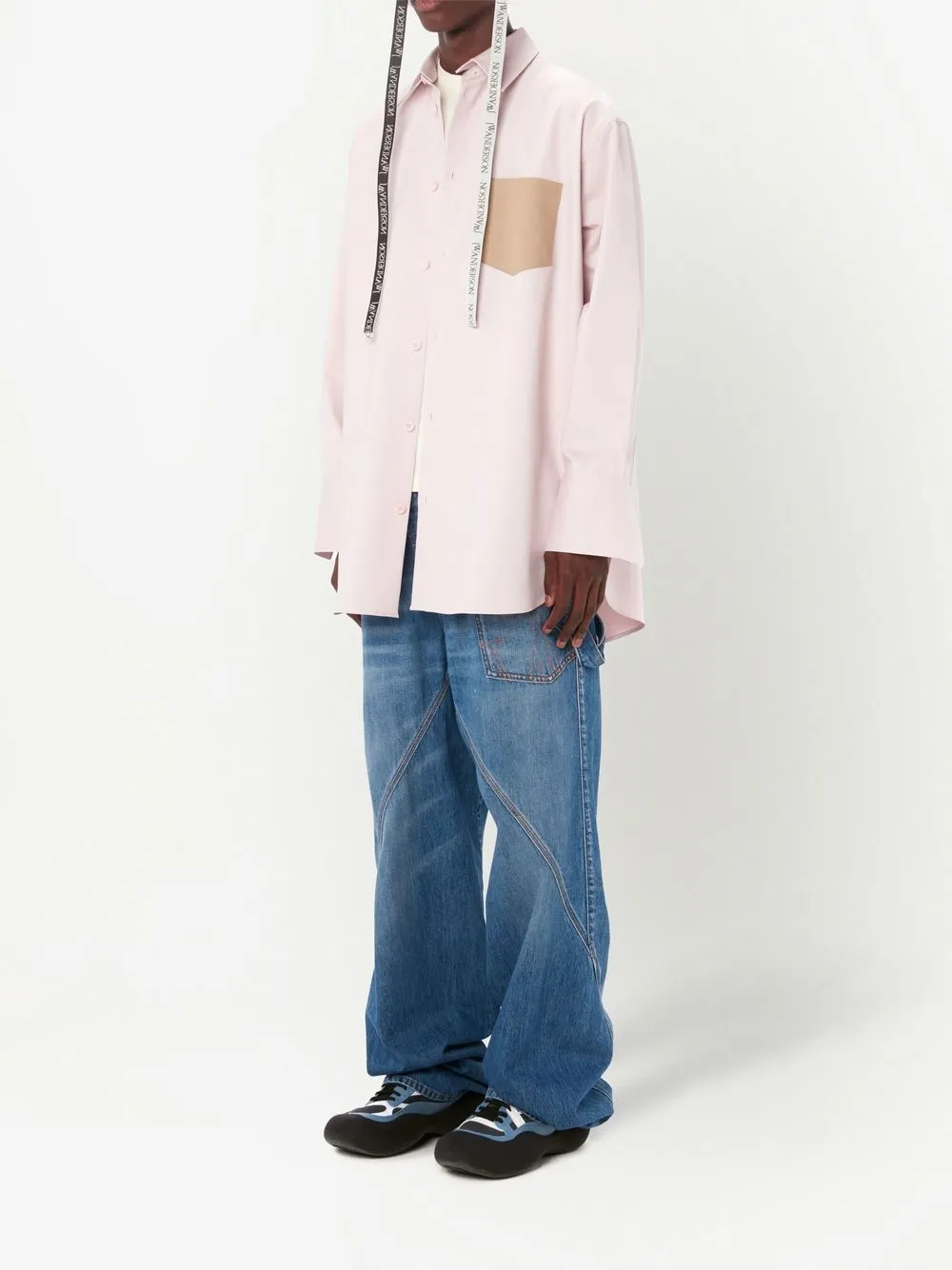 JW Anderson Shirt met afneembare kraag - Roze