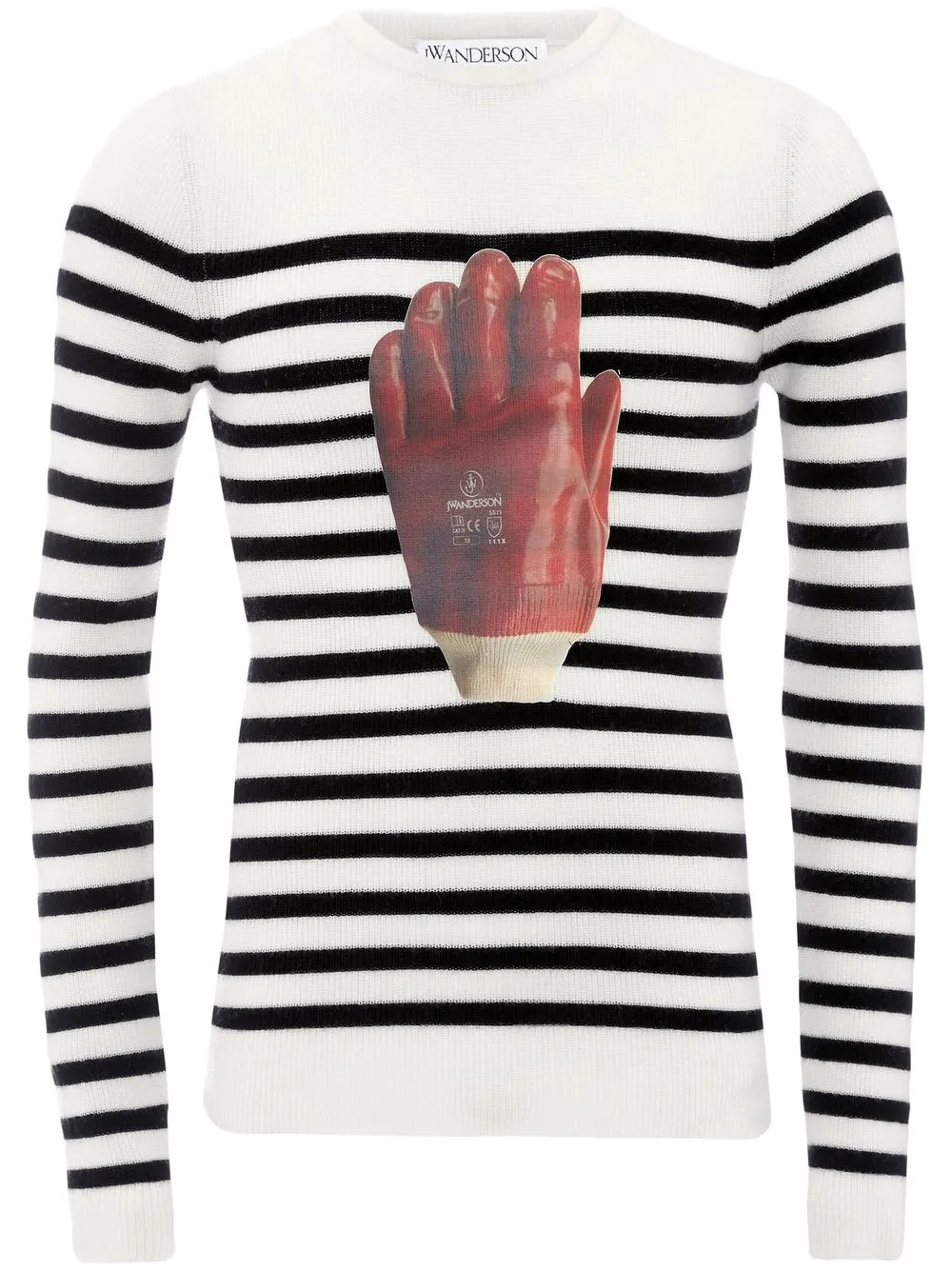

JW Anderson graphic-print striped jumper - White