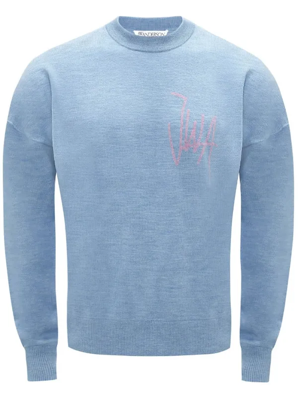 【送料&関税込】J.W. Anderson Blue Crewneck T-shirt With Log 19221324_43453939_600.jpg
