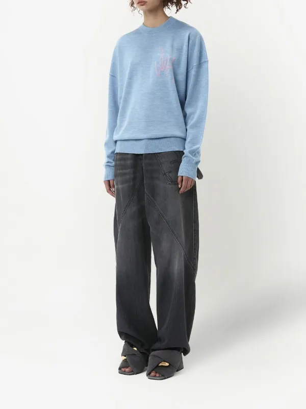【送料&関税込】J.W. Anderson Blue Crewneck T-shirt With Log 19221324_43453939_600.jpg