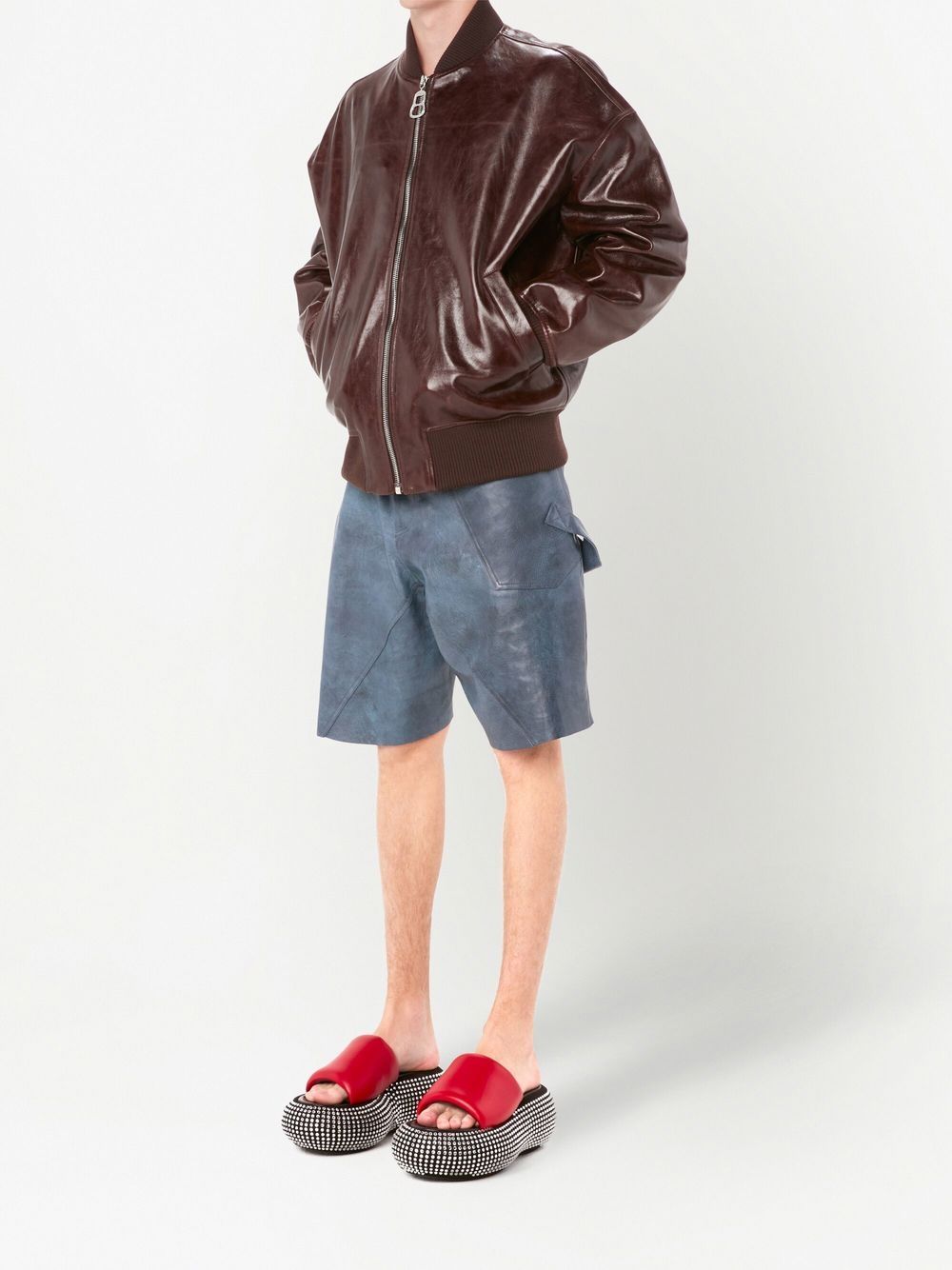 JW Anderson leather bomber jacket - Brown